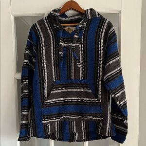 Baja Hoodie Blue & Black Earth Ragz Small Surf